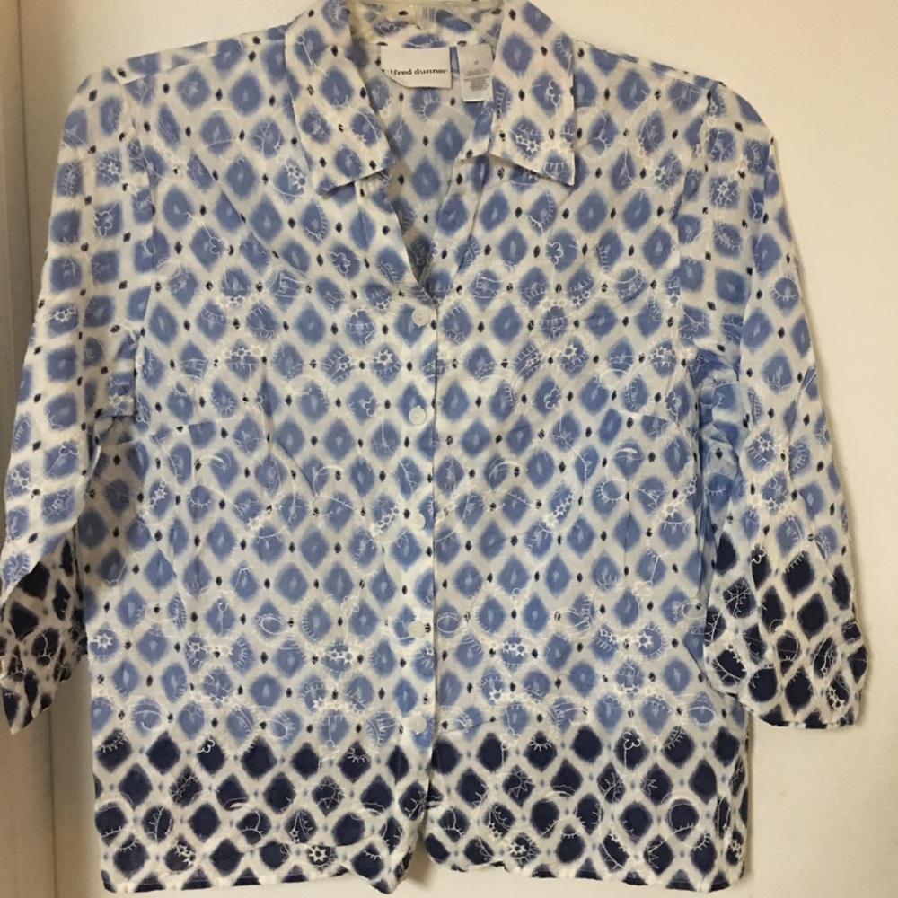 Alfred Dunner size 12 embroidered blue/navy/white